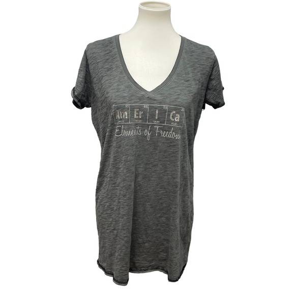 Live Love Ouray Womens Medium Elements of Freedom America V-Neck Tee Shirt - Picture 1 of 7